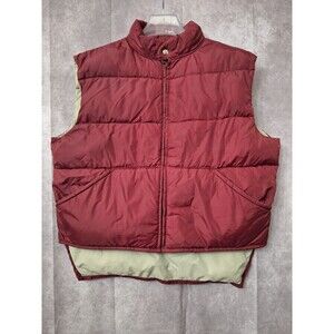 Vtg 90's William Berry Struggle Gear Down Fill Puffer Vest Mens XL Full Zip USA